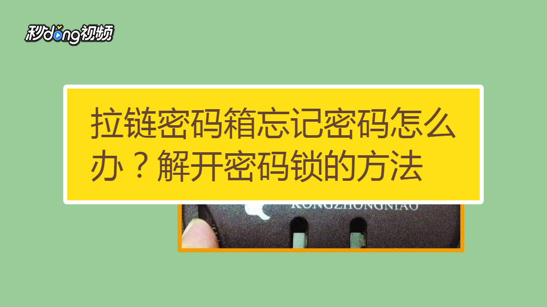 拉链密码箱忘记密码怎么办?