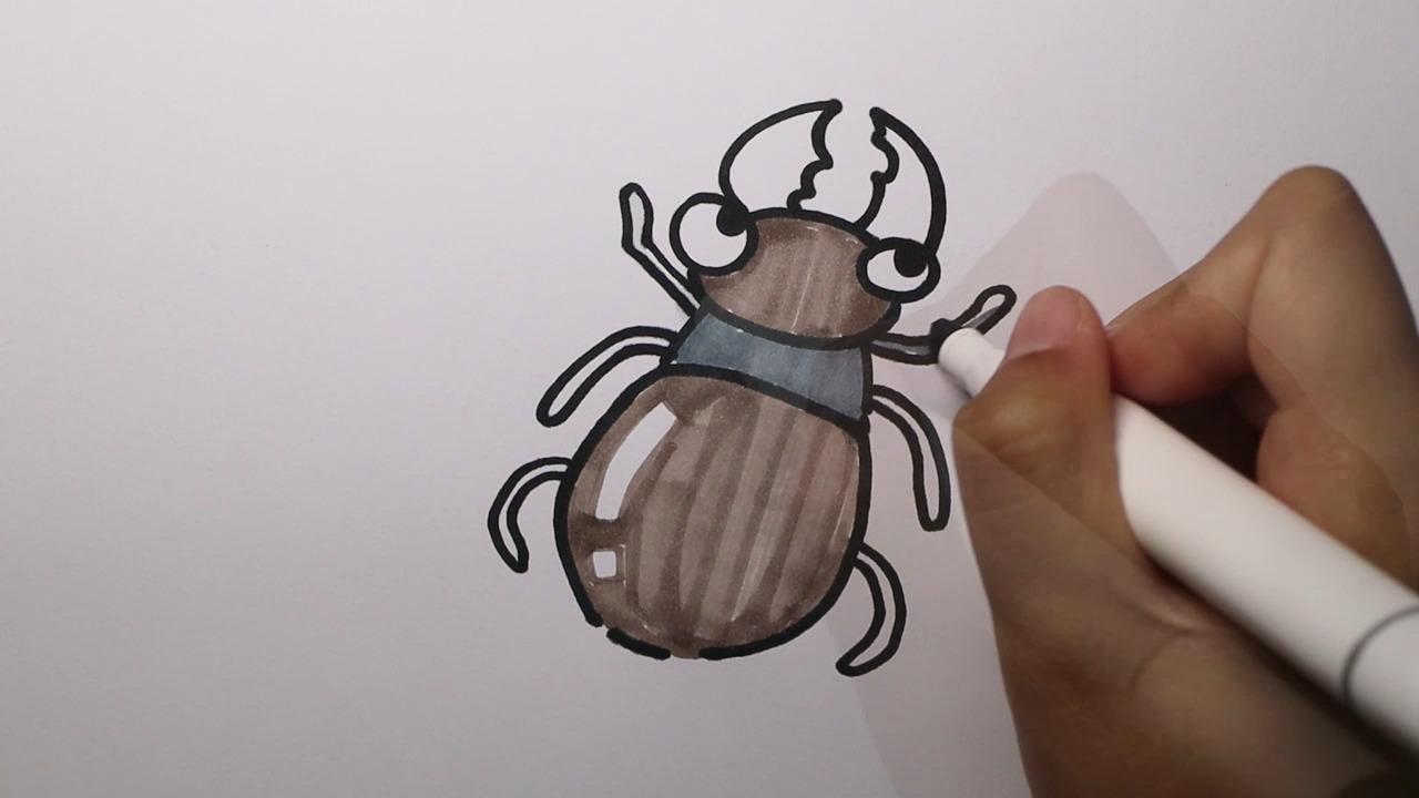 锹甲虫简笔画彩色图片