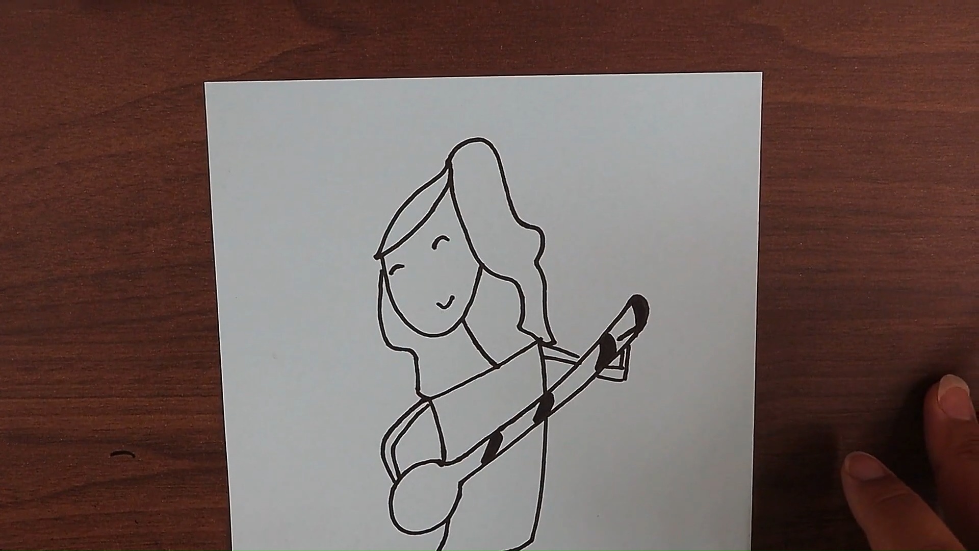 女孩拿勺子的简笔画怎样画?