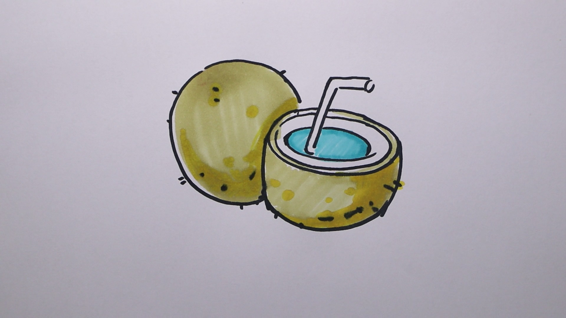 椰子汁怎样画?