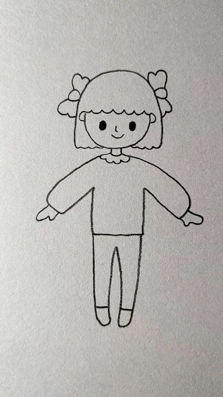 蘑菇头女孩简笔画怎么画?