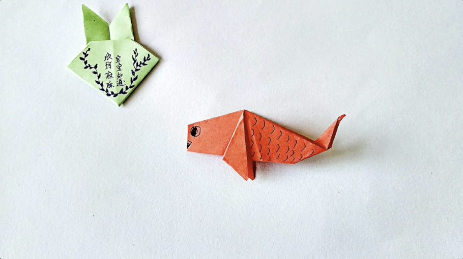小鲤鱼卡纸手工制作图片