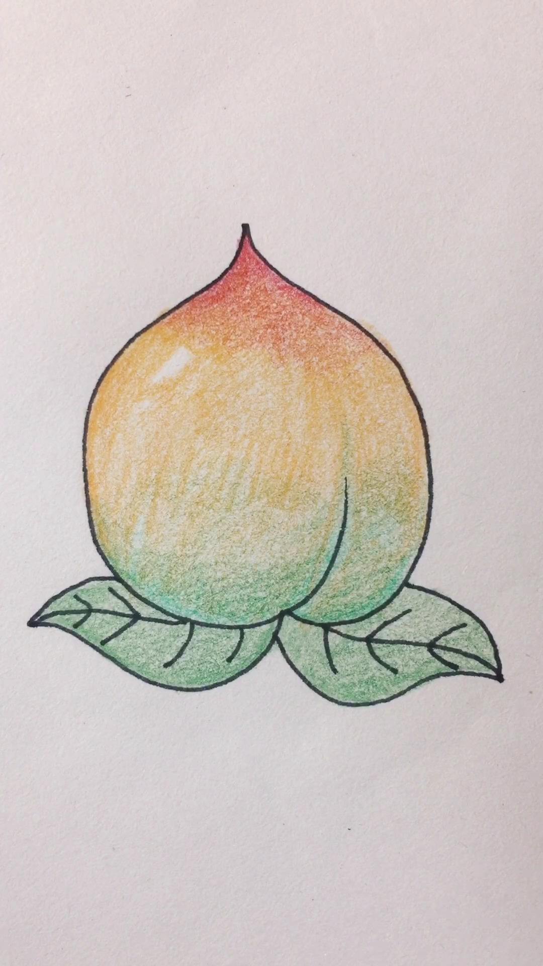 如何画桃子简笔画
