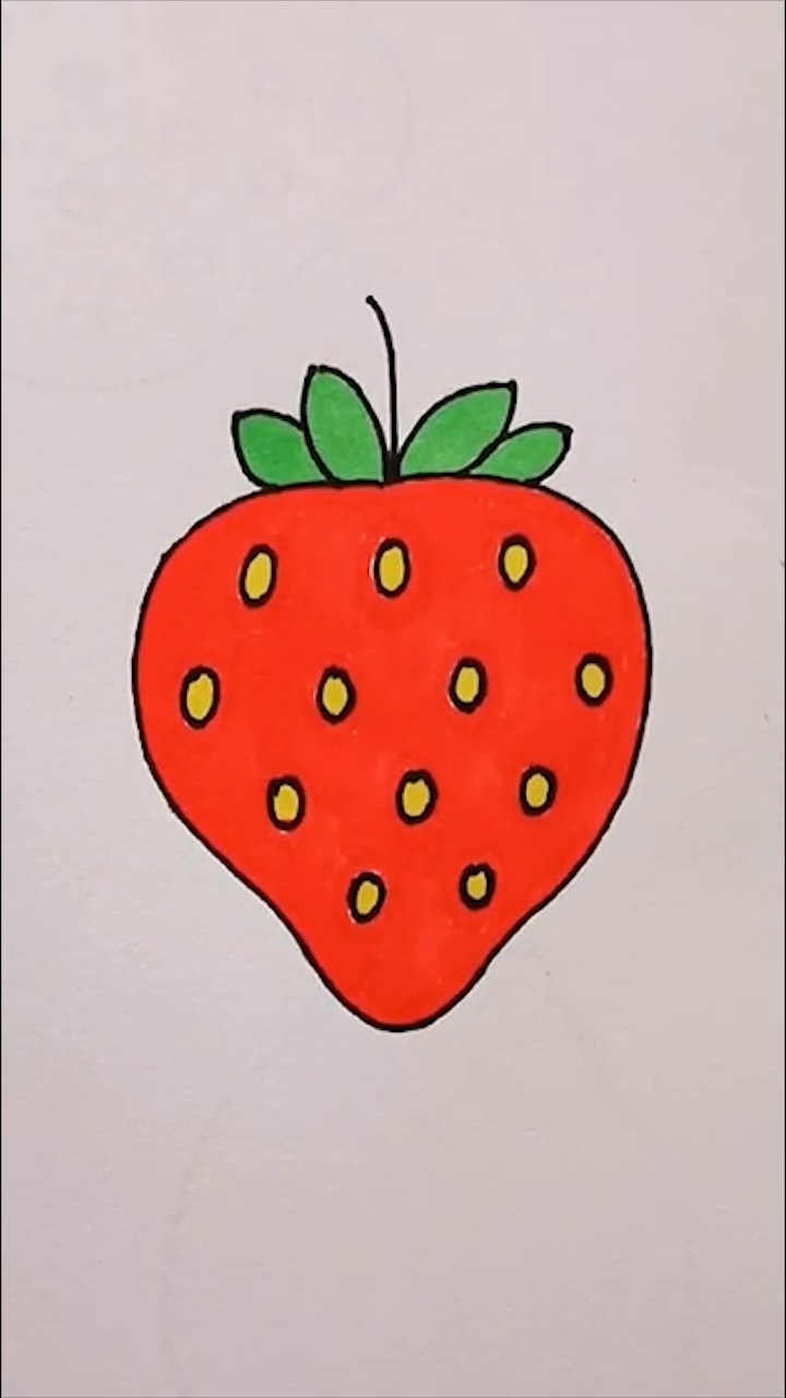 草莓简笔画甜心图片