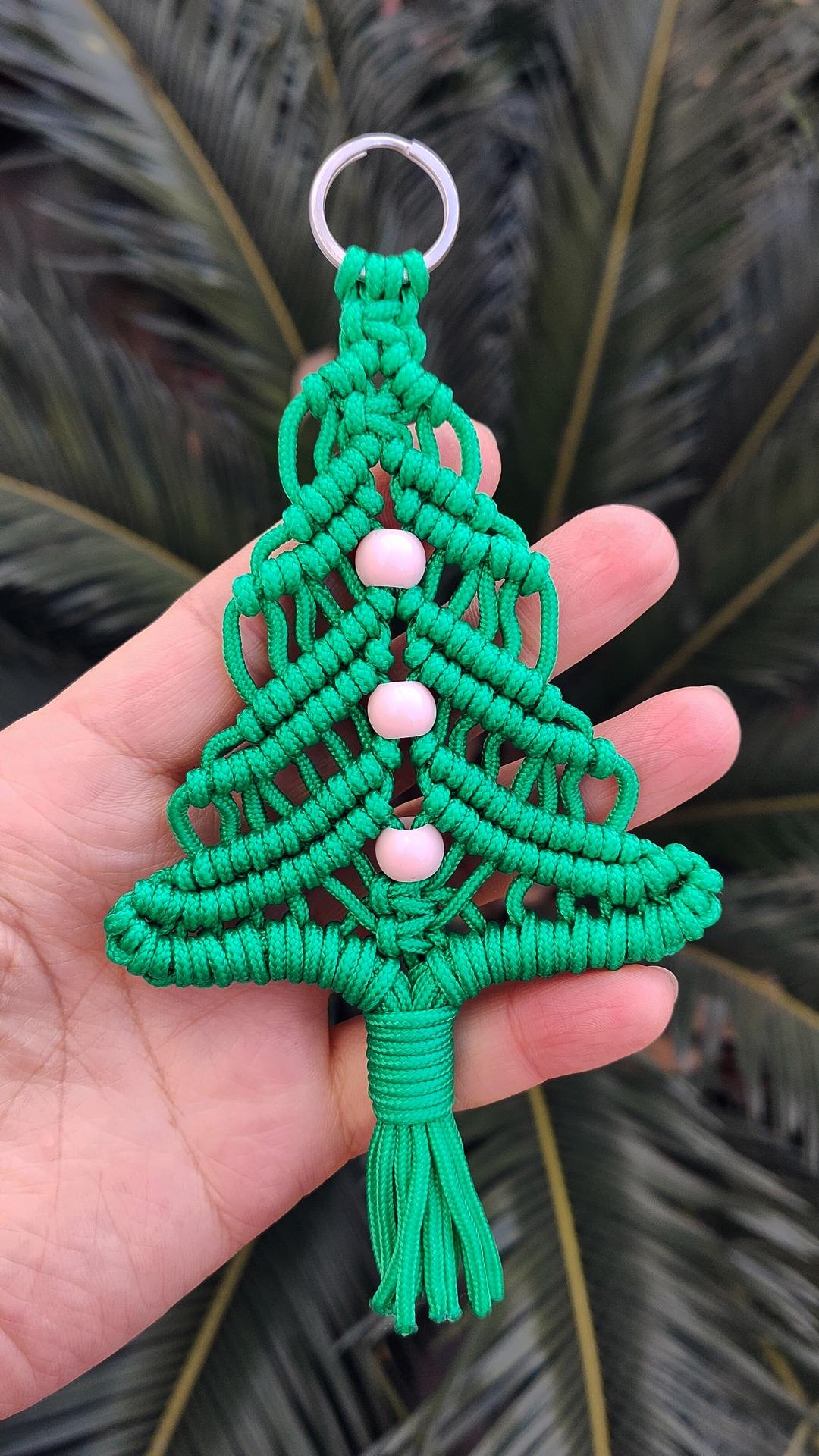 圣诞树挂件,伞绳手工编织教程分享