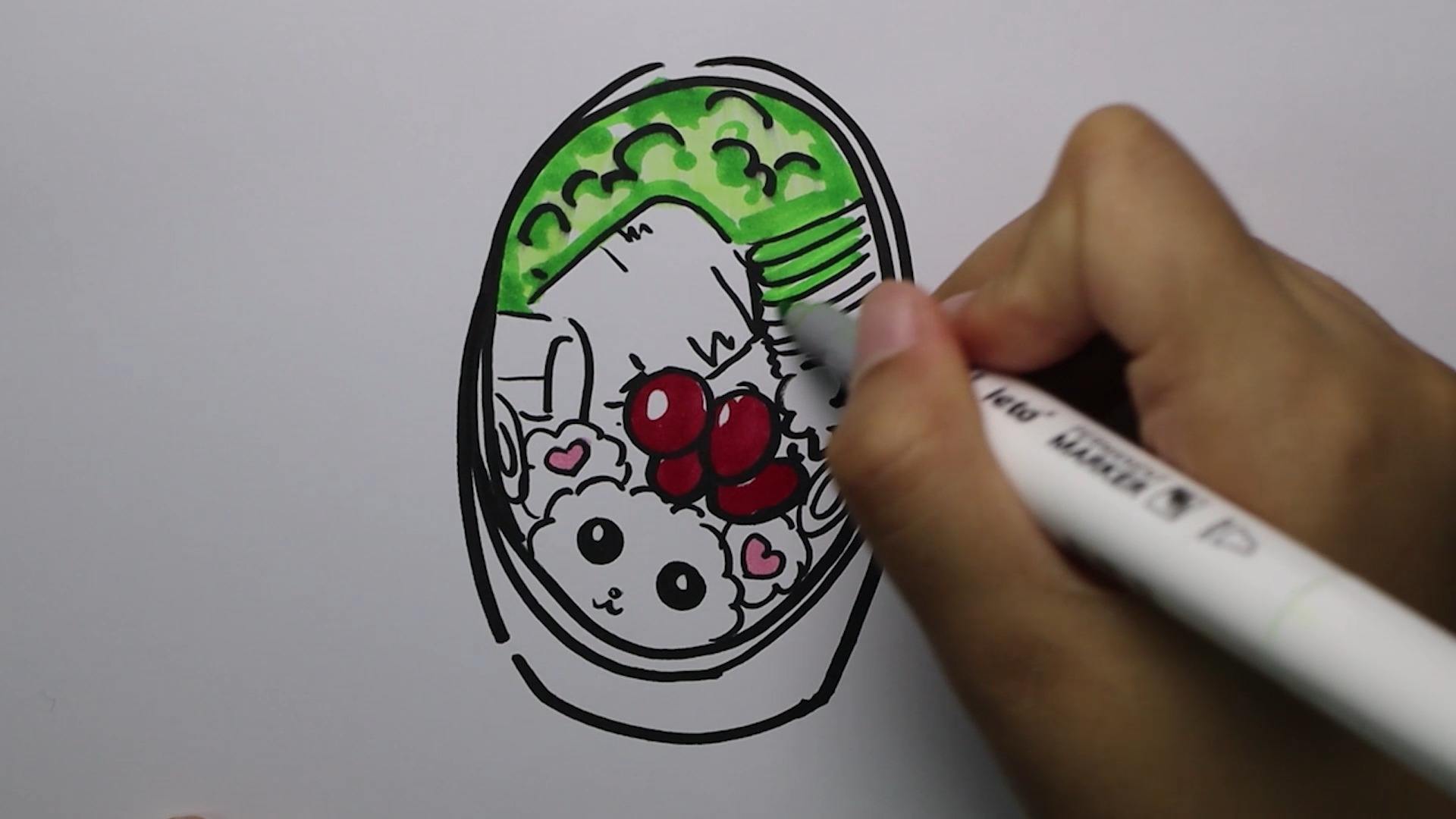 爱心午餐便当怎样画?超简单哦