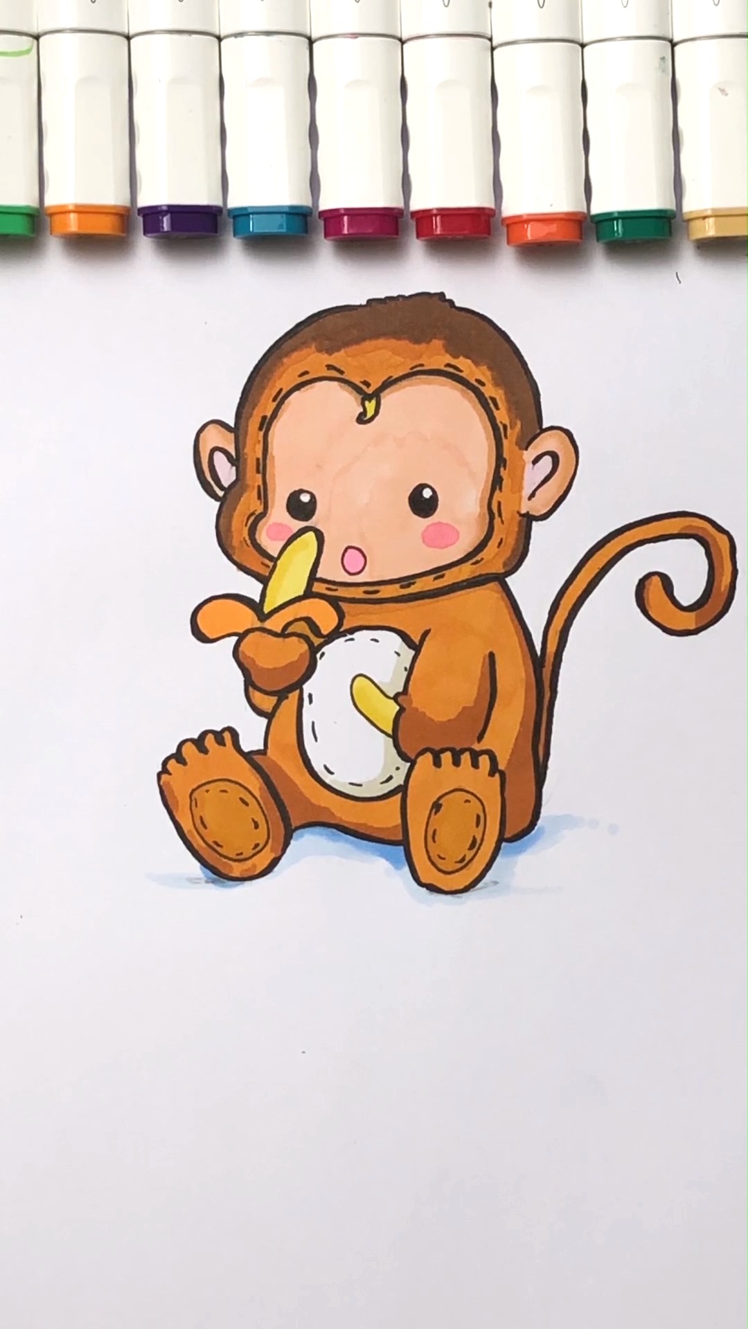 如何画一只爱吃香蕉的猴子