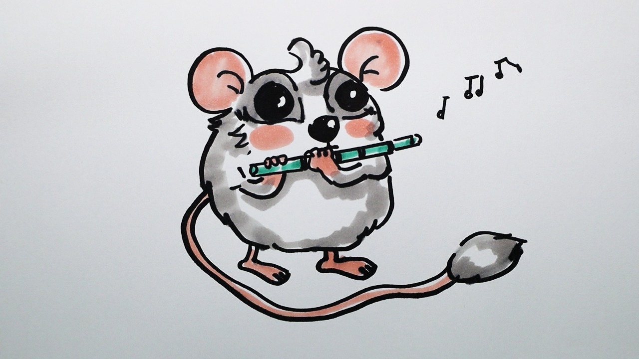 吹笛子的小老鼠怎样画?