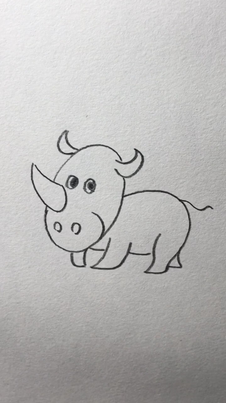 犀牛的画法简笔画图片图片