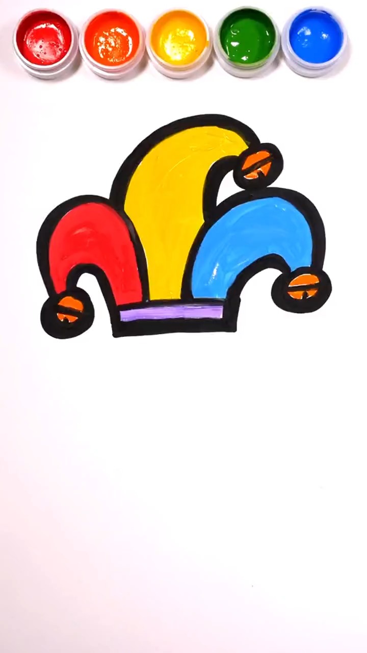 如何画一个小丑帽子