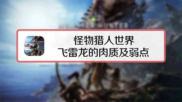 怎么找到怪物猎人世界飞雷龙弱点 百度经验 怎么找到怪物猎人世界飞雷龙弱点 百度经验