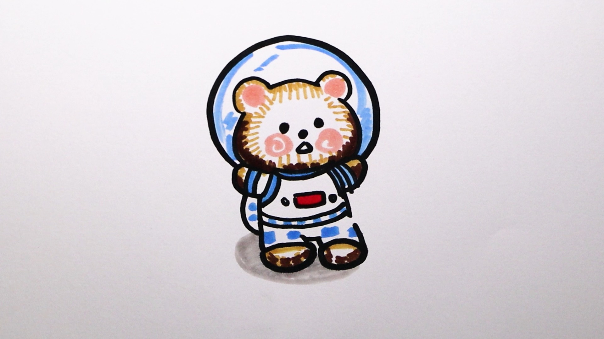 小熊宇航员怎样画?