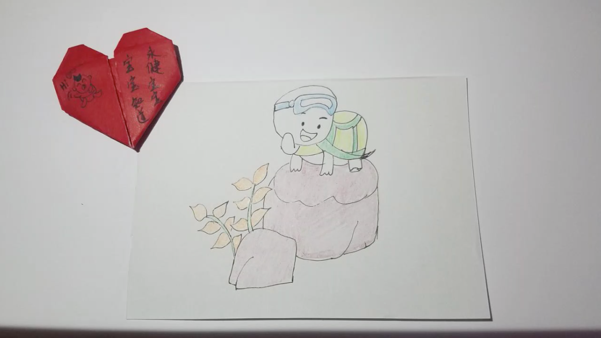 石头上的乌龟简笔画怎么画?