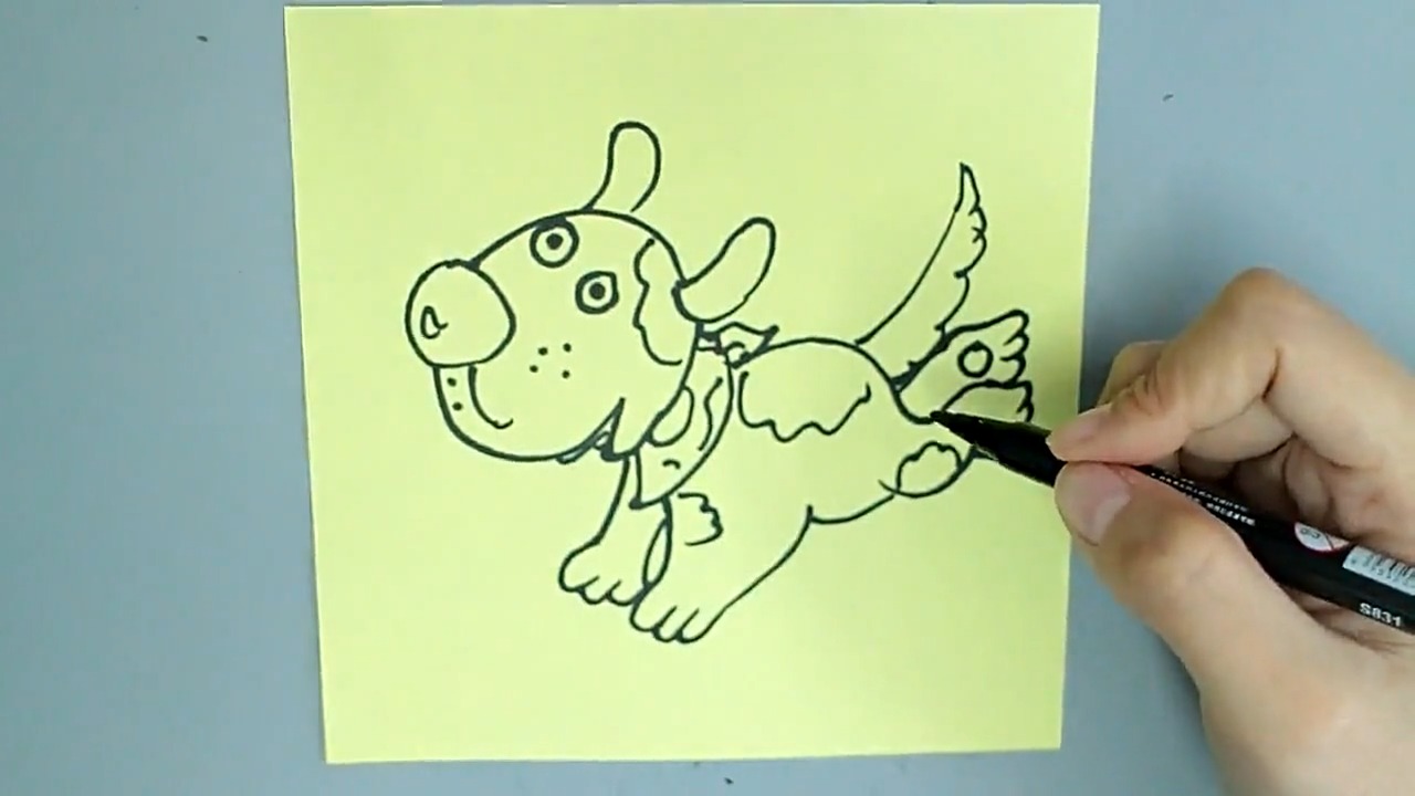 奔跑的小狗简笔画怎样画?