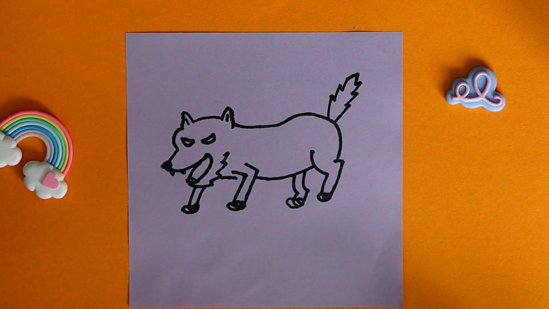 凶狠的狼简笔画怎样画?