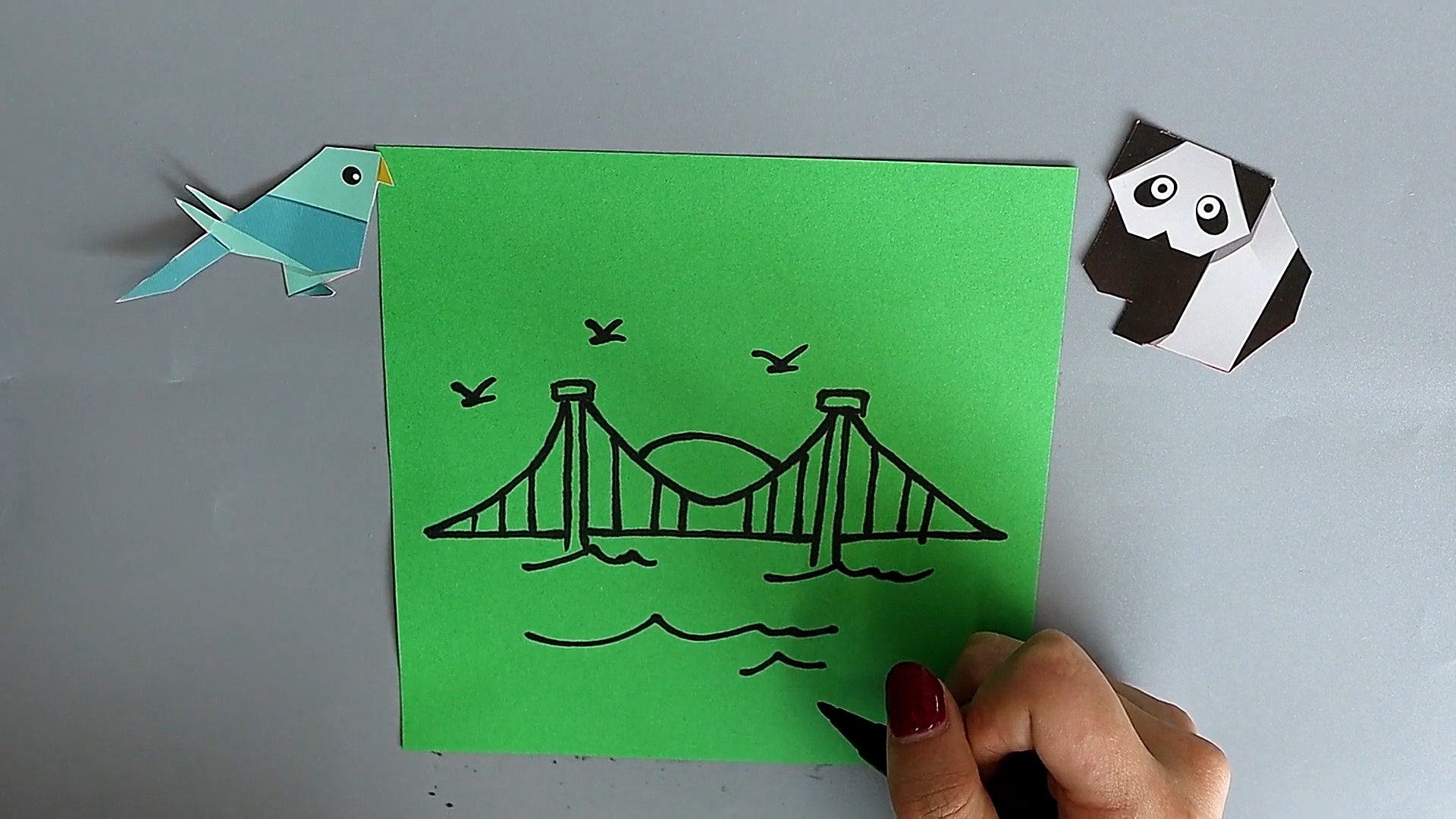 金门大桥的简笔画怎样画?