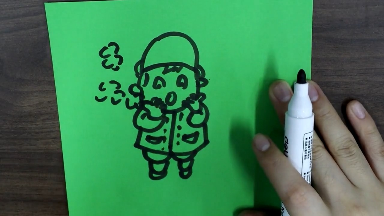 哈气男孩的简笔画如何画?