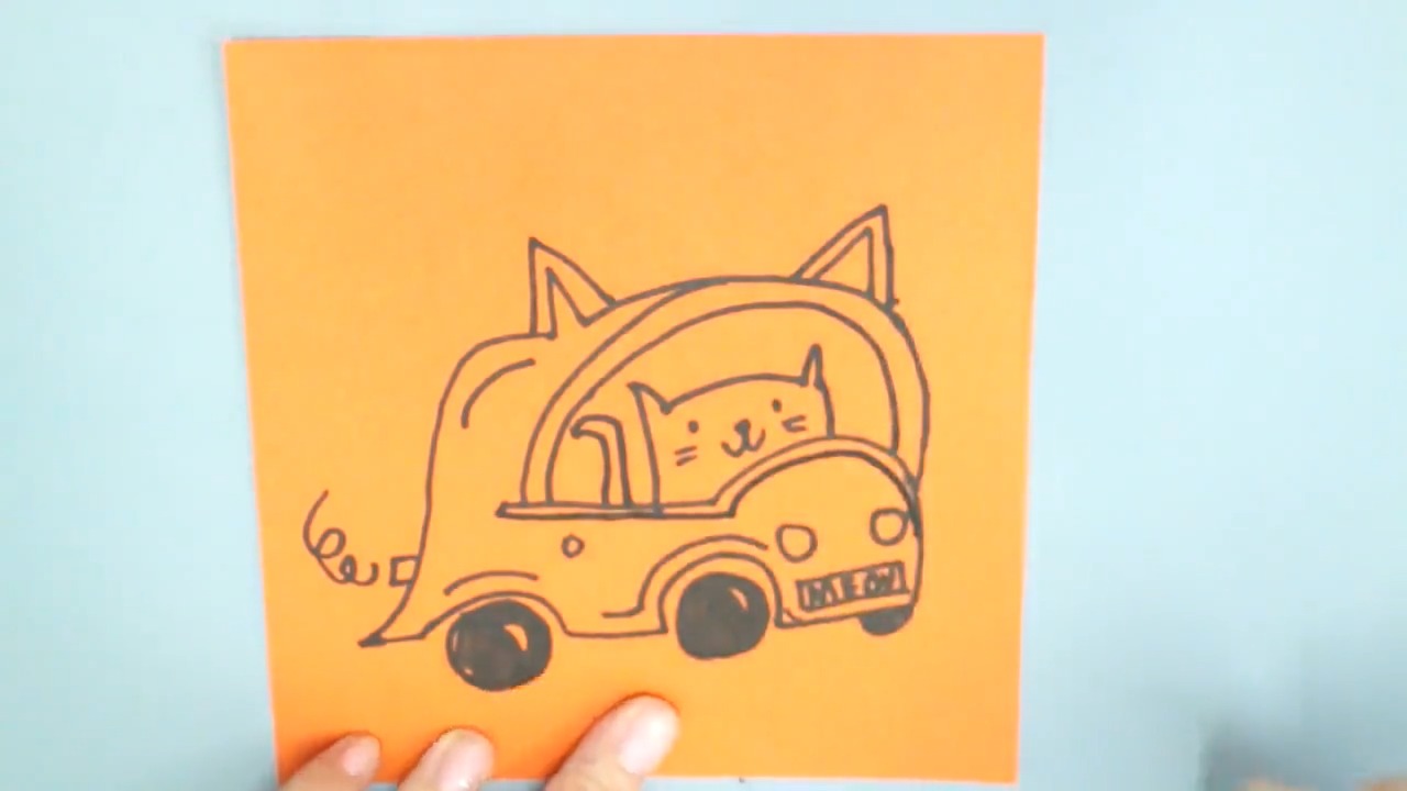 小猫开车图片简笔画图片