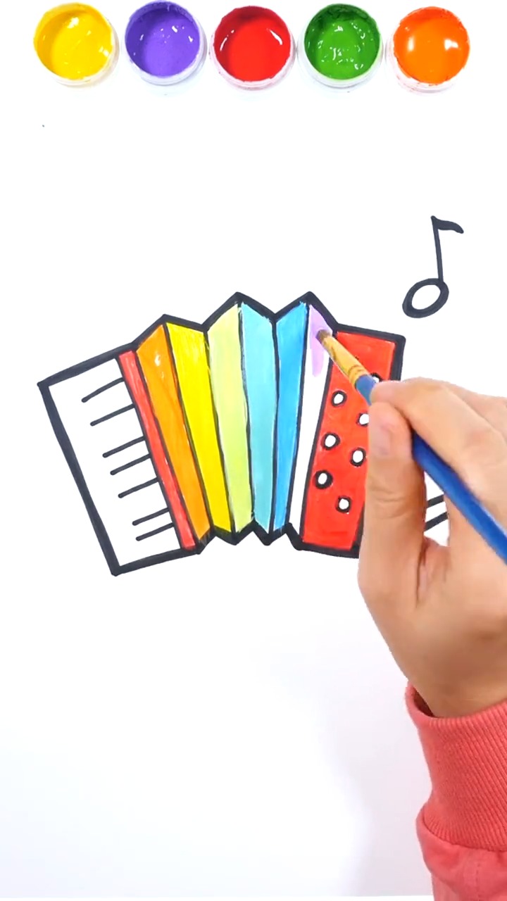 手风琴简笔画带颜色图片