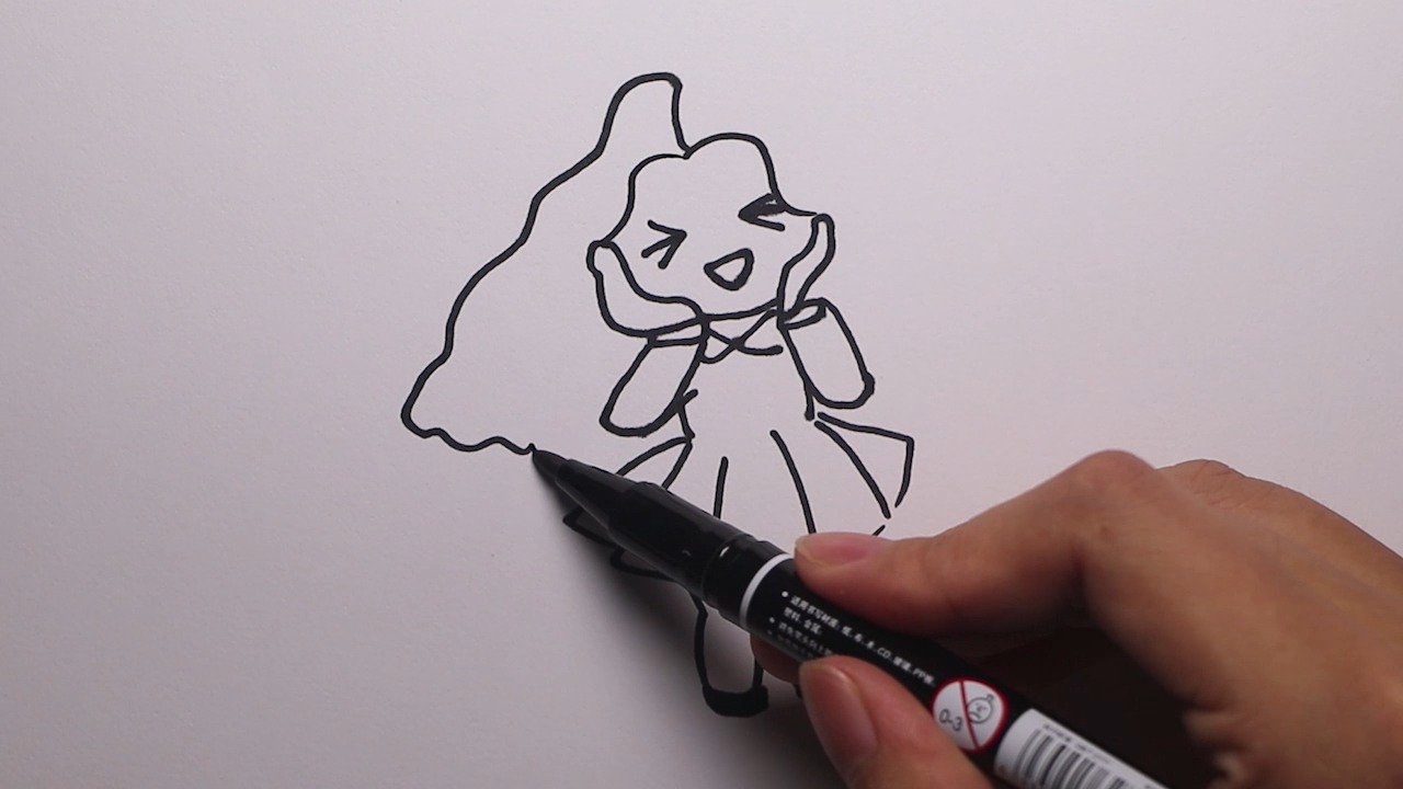 害羞的小女孩怎样画?