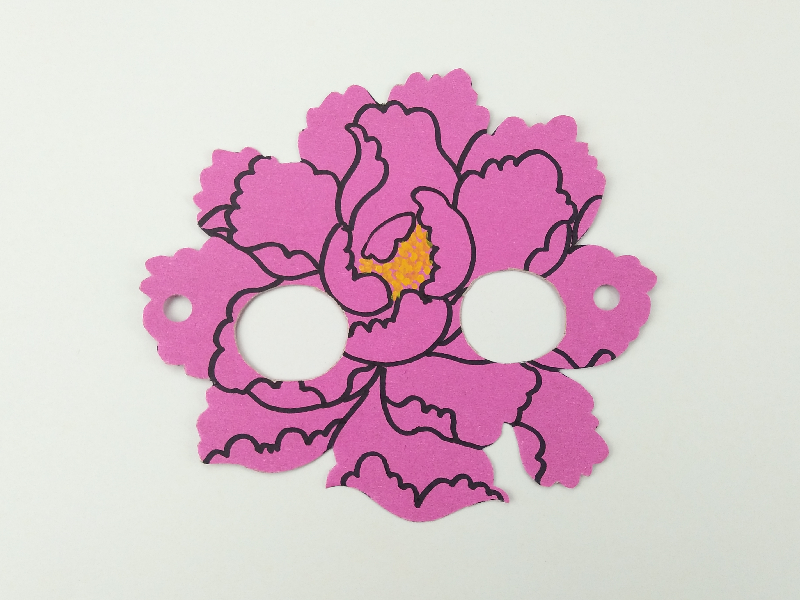 【手工】面具 牡丹花 几步学会