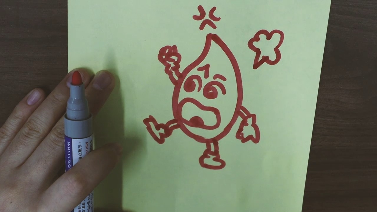 生气水滴的简笔画怎样画?