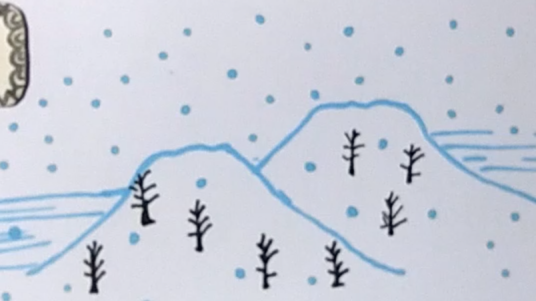 雪后的小山简笔画图片
