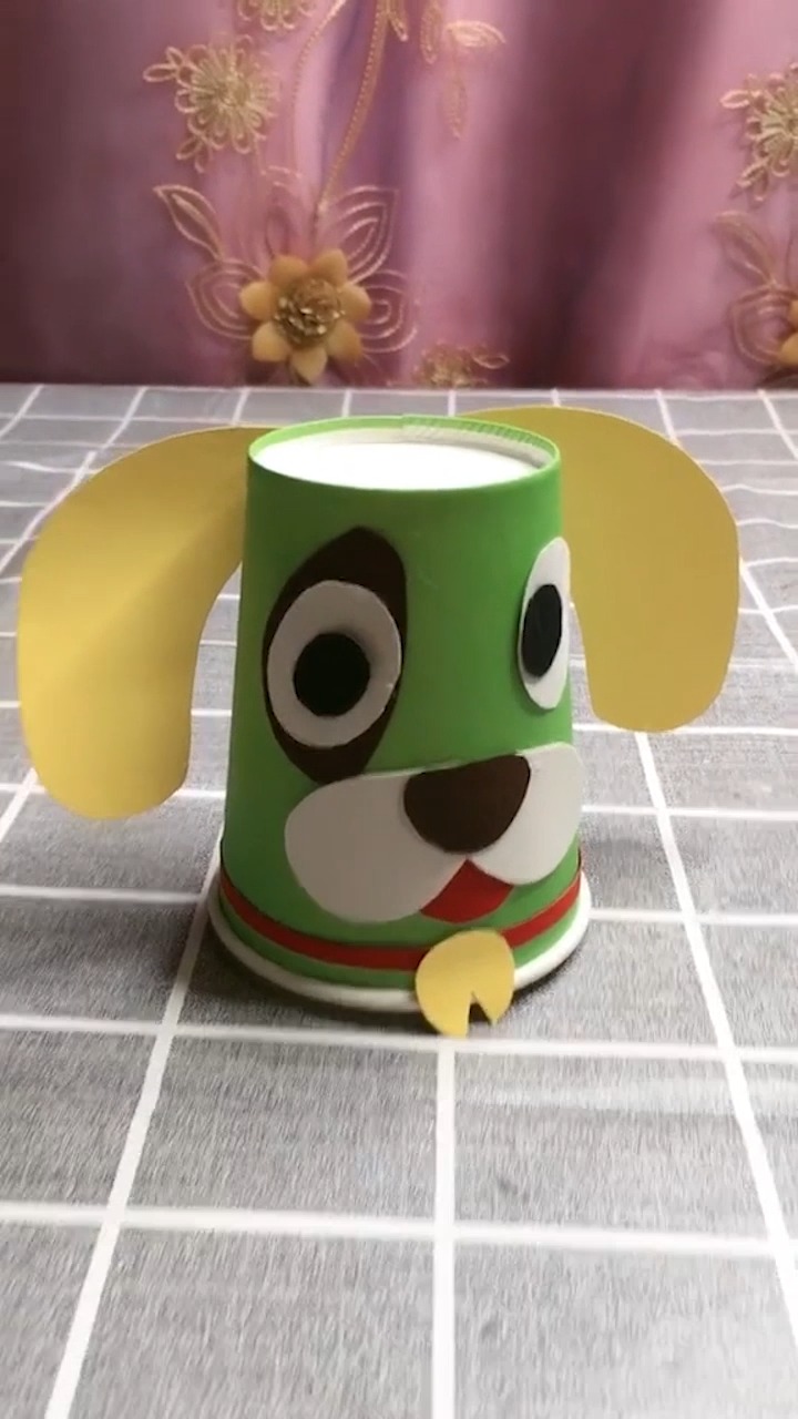 儿童手工纸杯小狗怎么做?