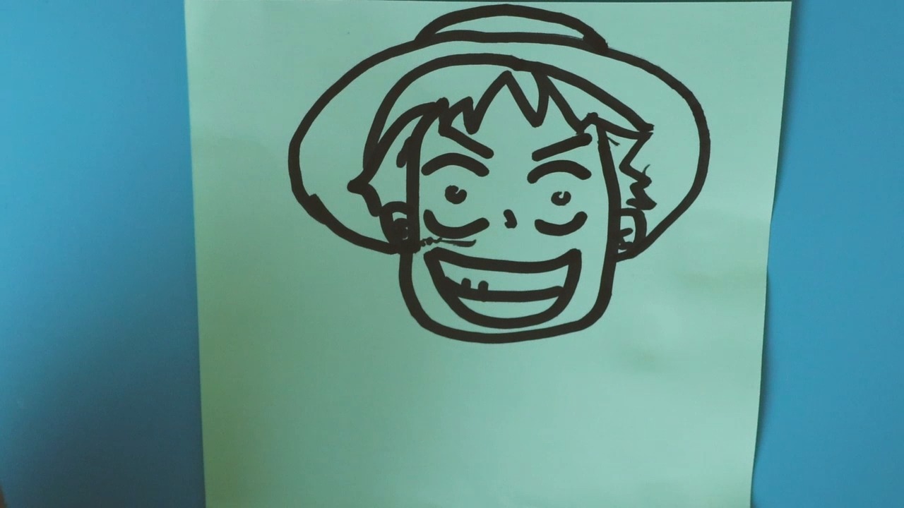 路飞的头简笔画怎样画?