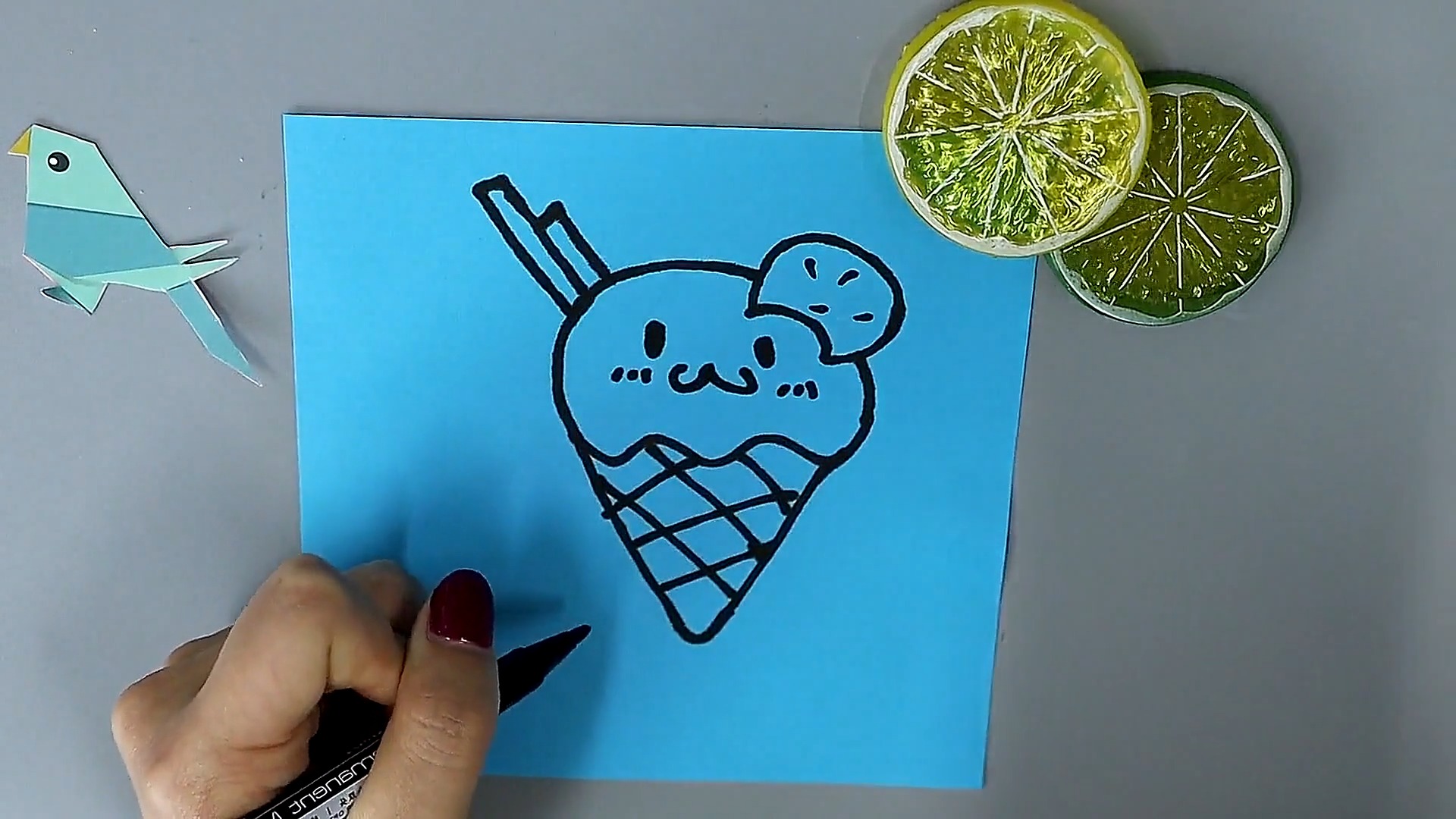 甜筒的简笔画怎样画?