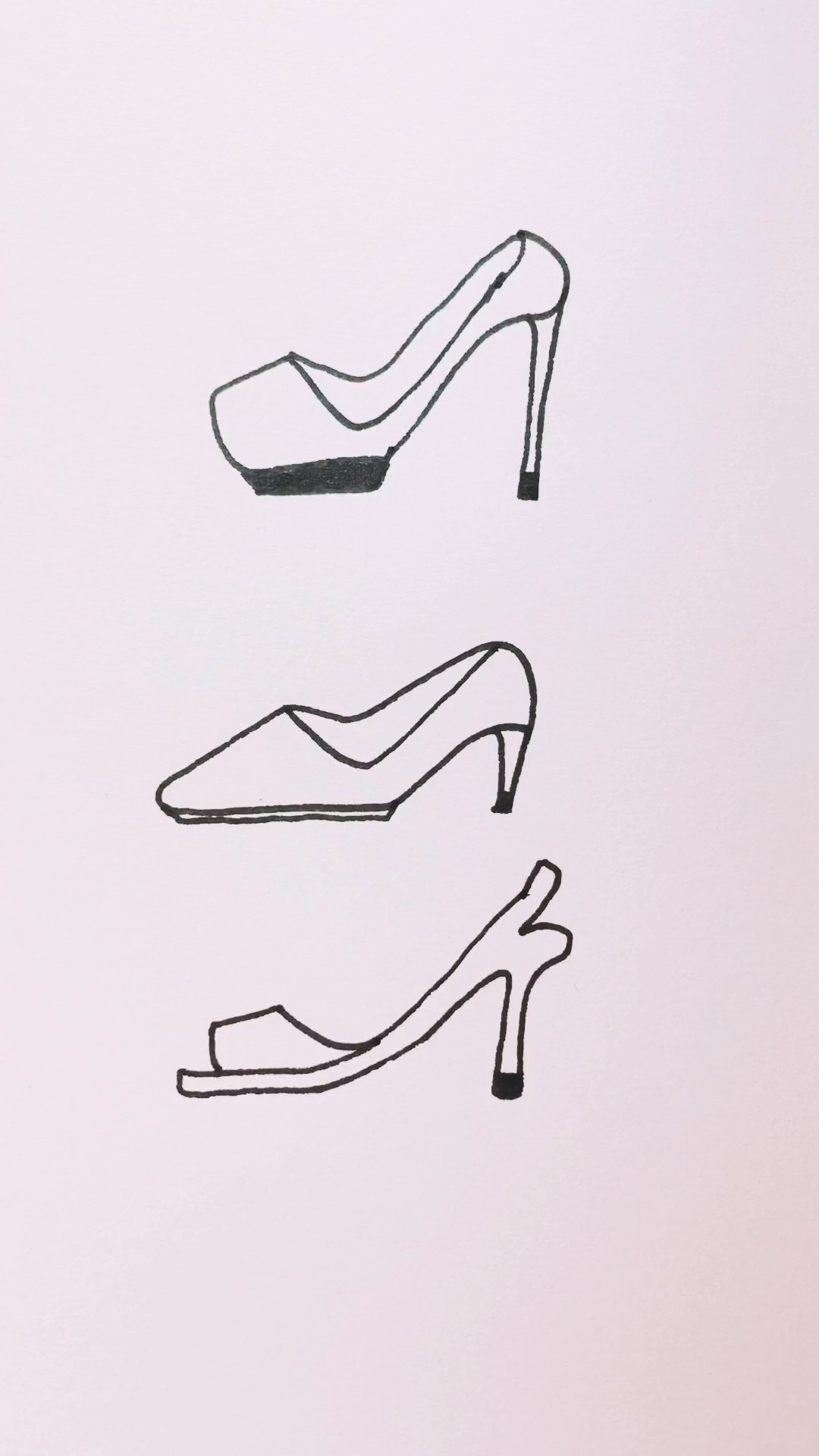 高跟鞋的简笔画法图片
