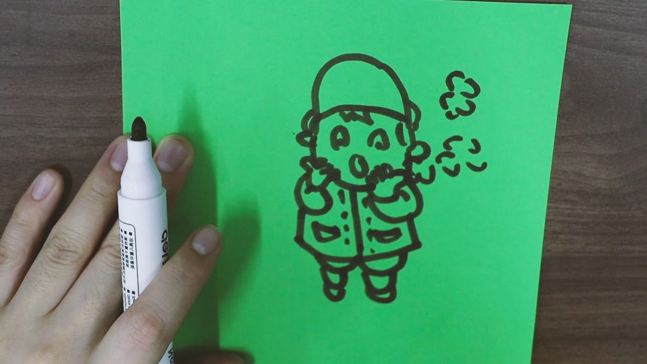 哈气男孩简笔画怎样画?