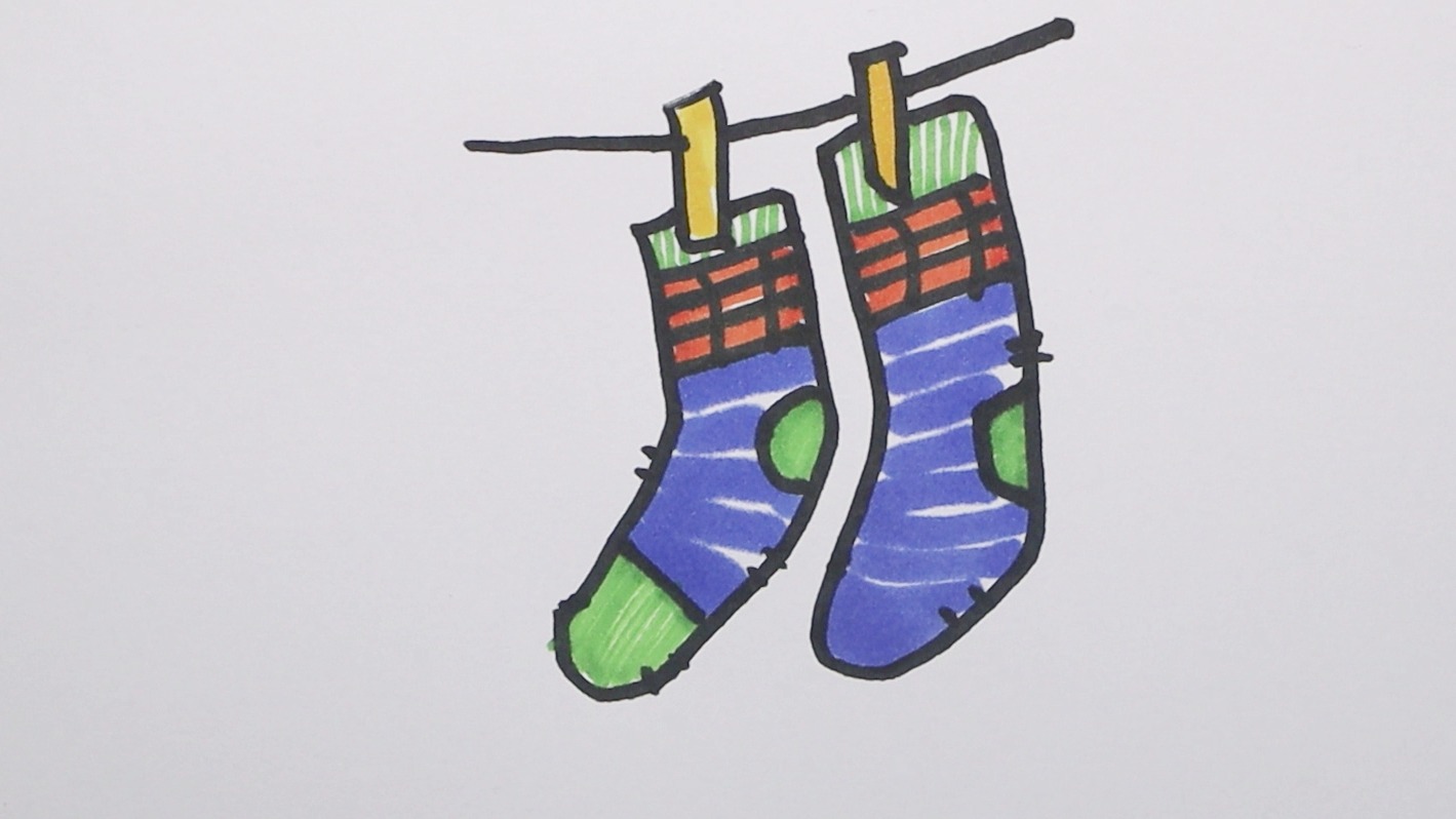 袜子简笔画怎样画?