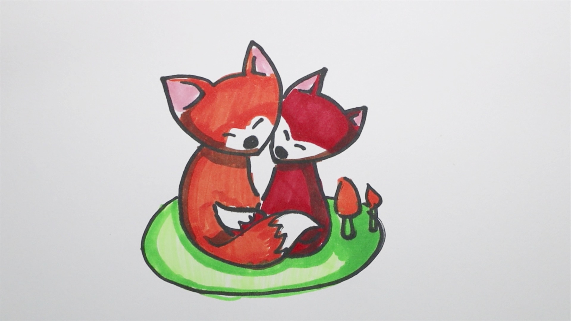 两只小狐狸怎样画?