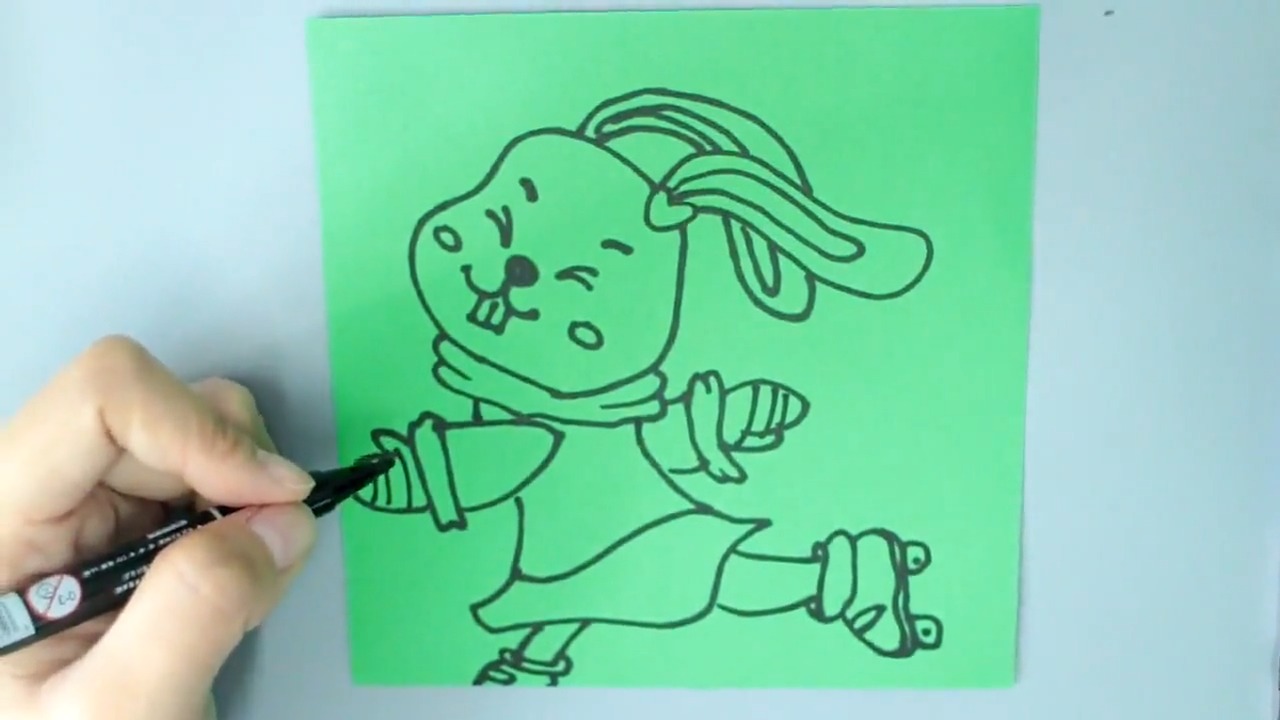 滑冰简笔画 兔子图片