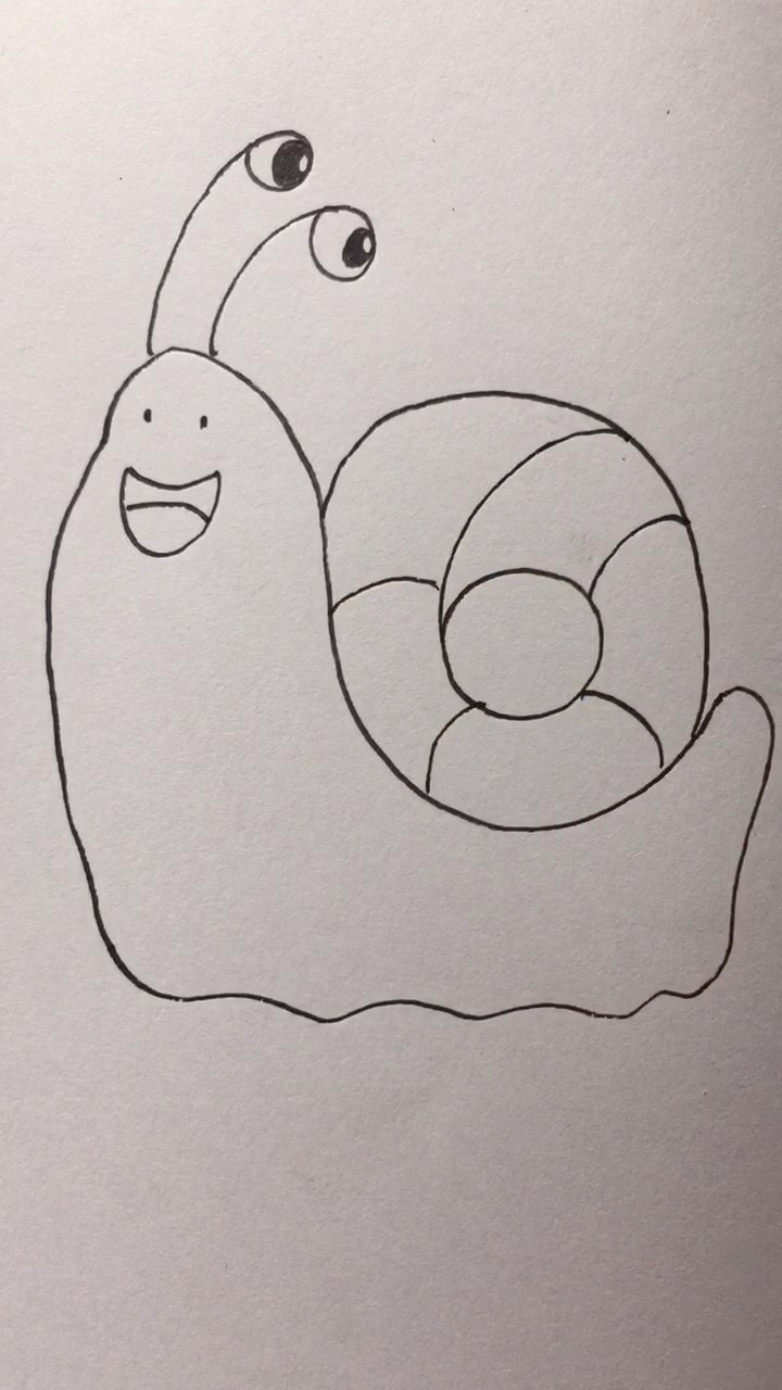 如何画蜗牛简笔画