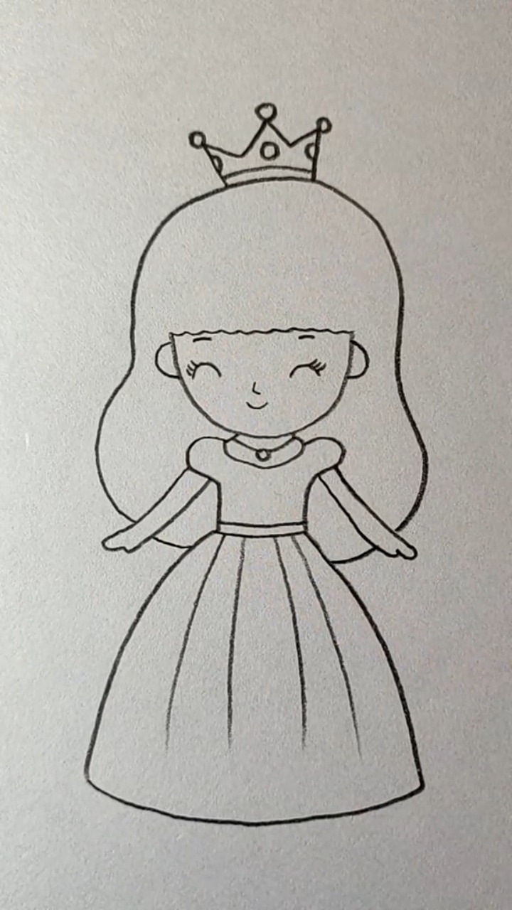 快乐的小公主简笔画图片