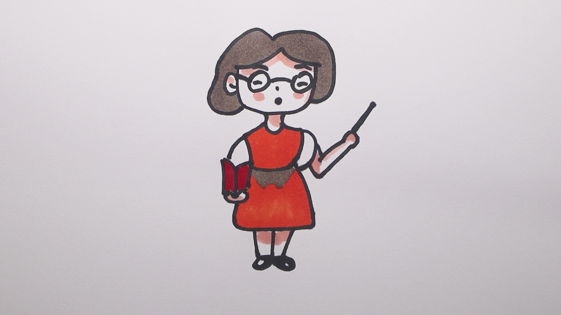 教书的老师怎样画?