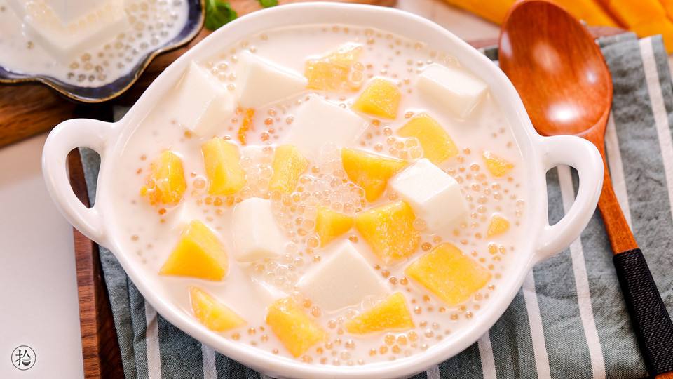 芒果奶冻西米露的做法