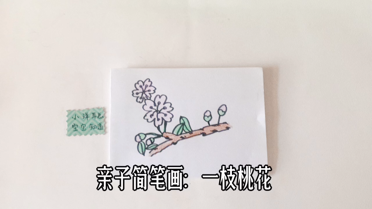 一枝桃花简笔画教程