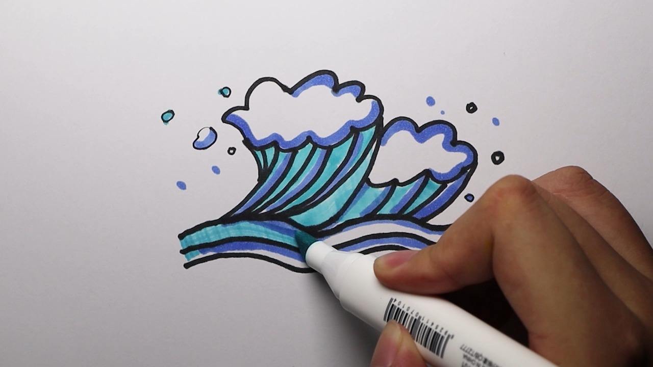 海浪怎样画?超简单哦