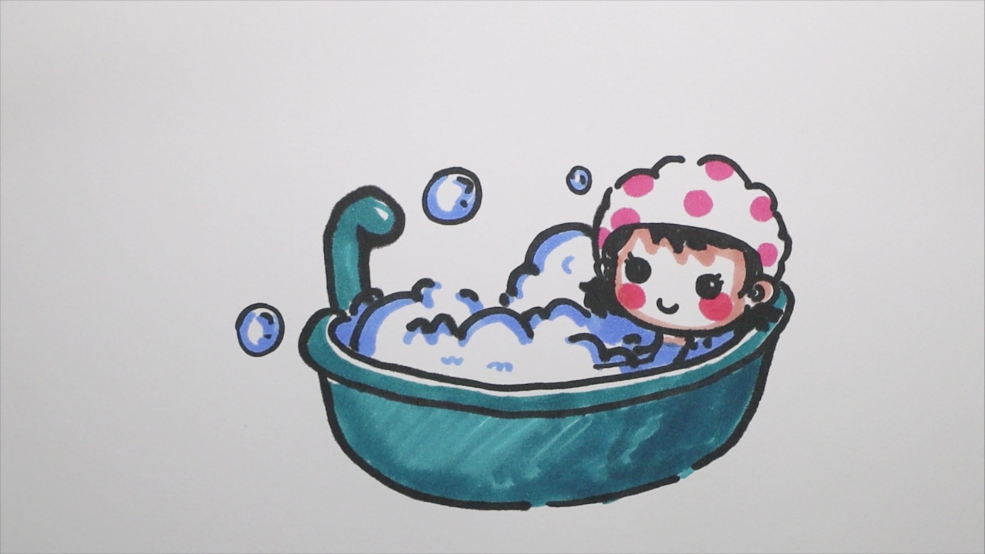 洗澡 简笔画仙女图片