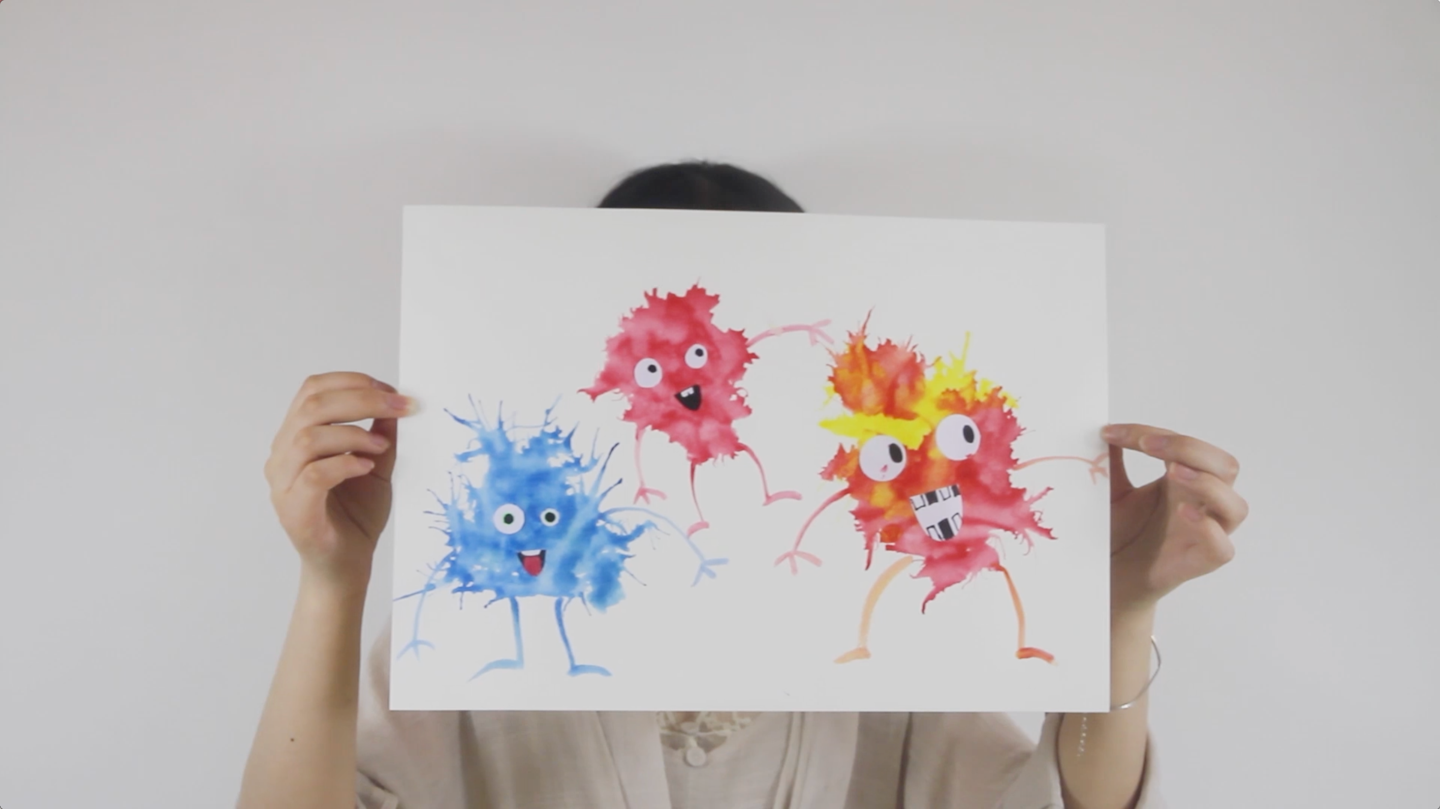 宝宝创意吹画,吹出超萌小怪兽