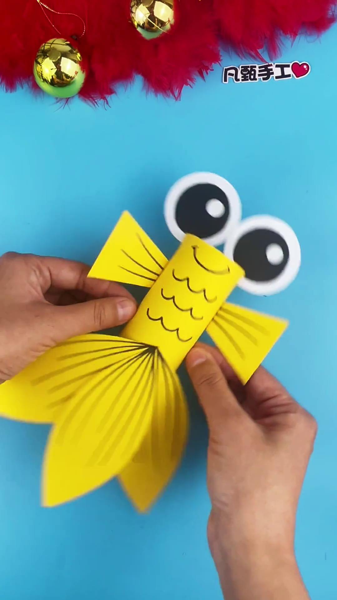 怎样用废旧纸筒,做小鱼手工?