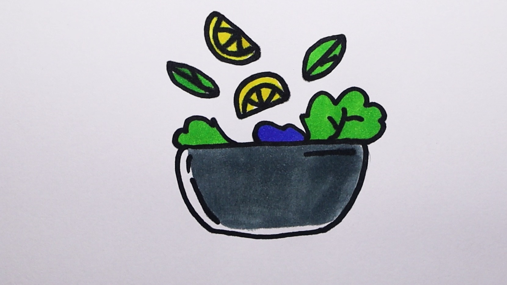 蔬菜沙拉简笔画图画图片