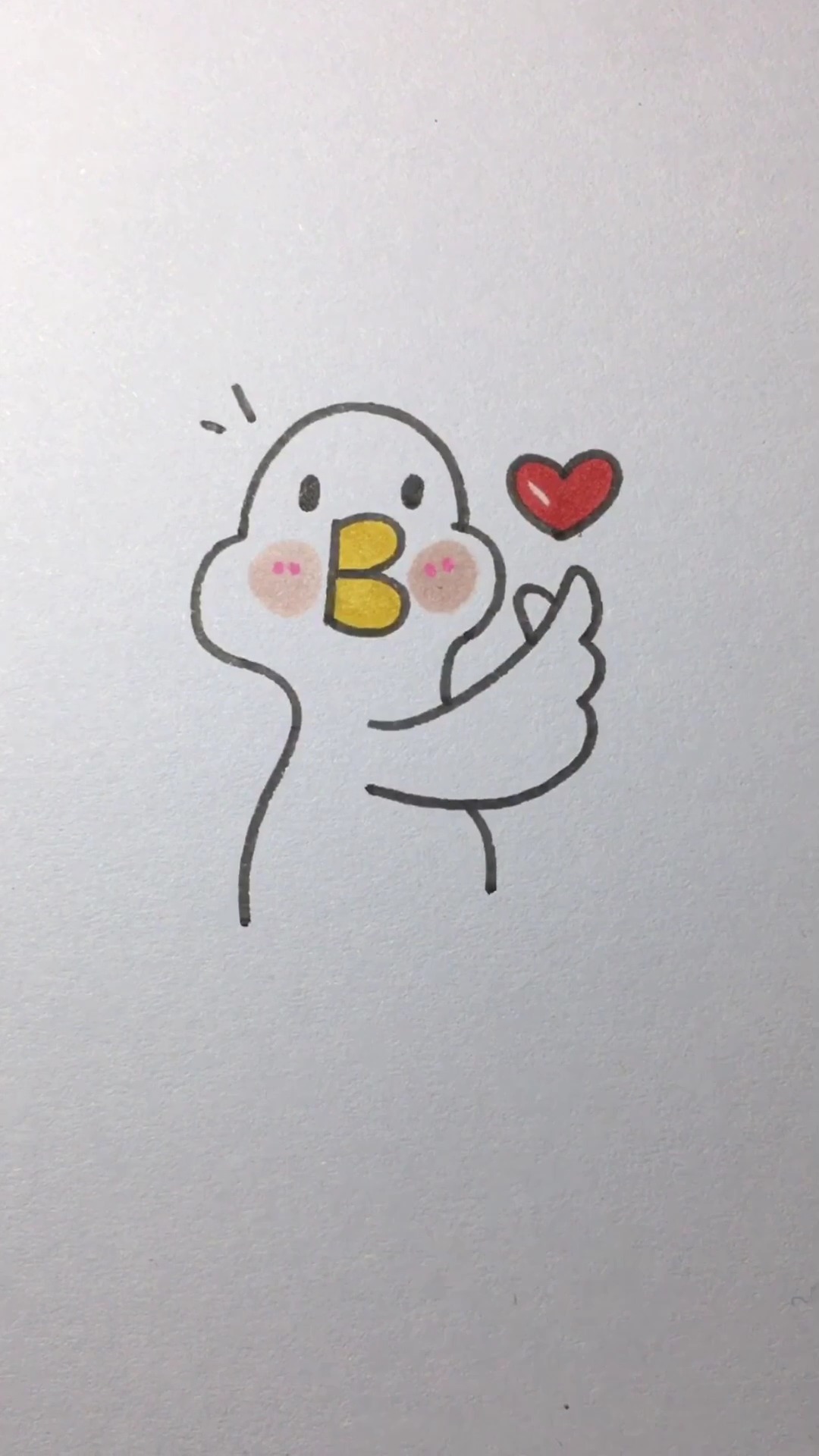 怎么画爱你鸭简笔画