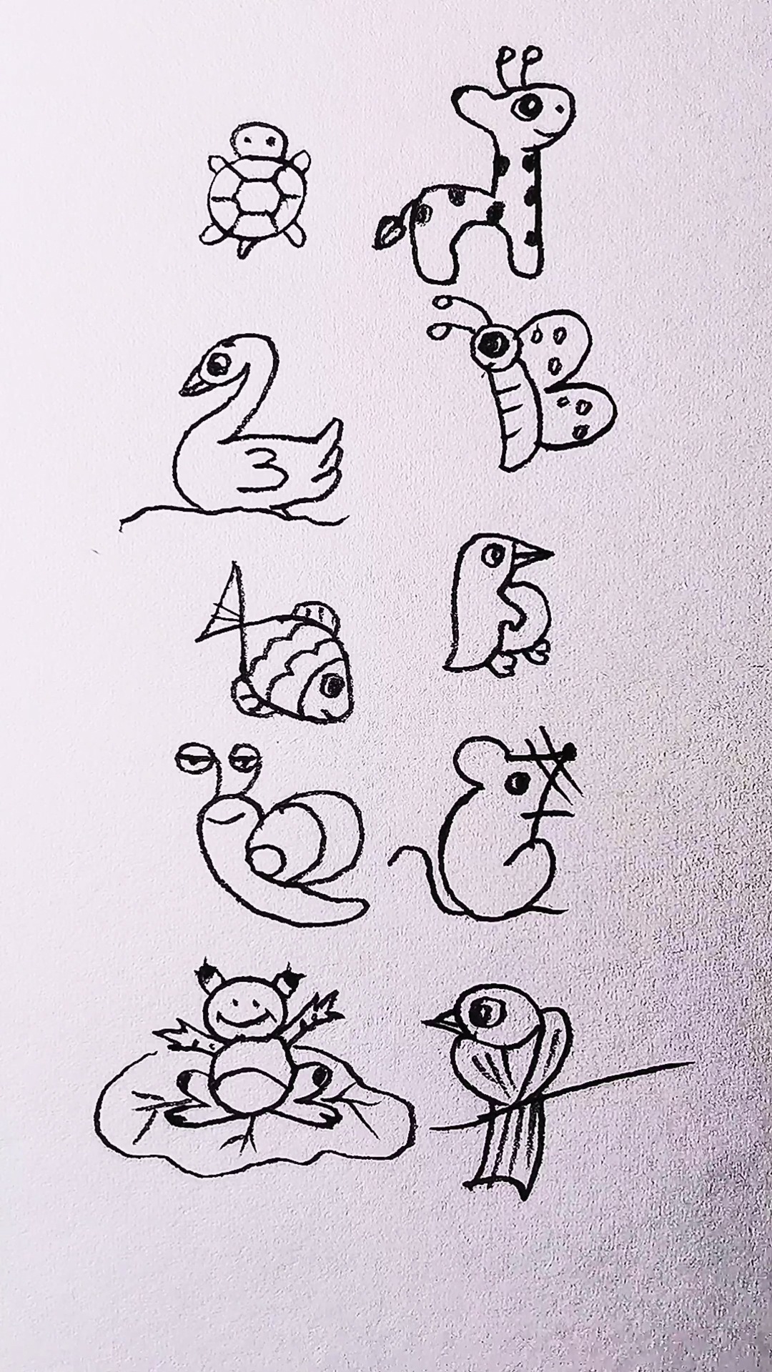 1—9数字画一幅图 动物图片