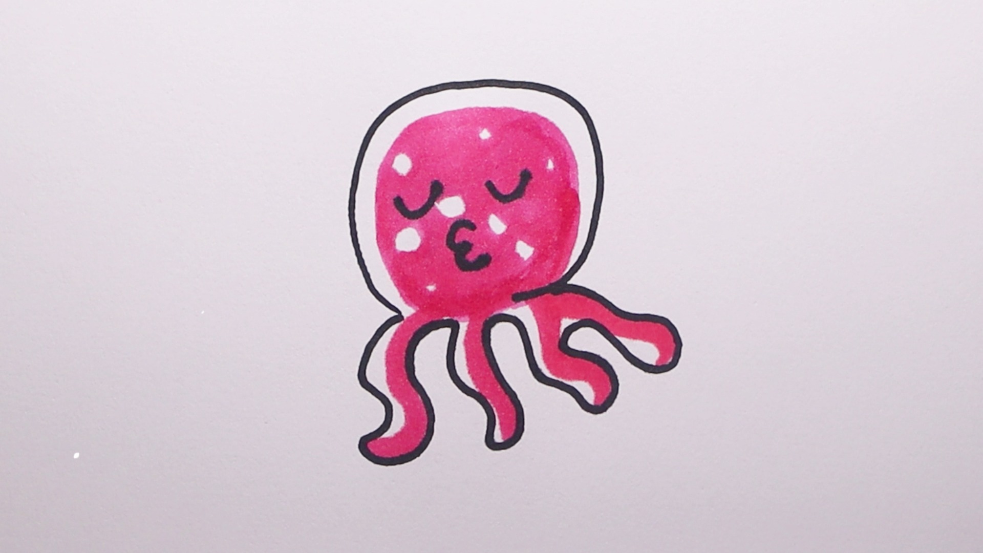 粉色的小章鱼怎样画?
