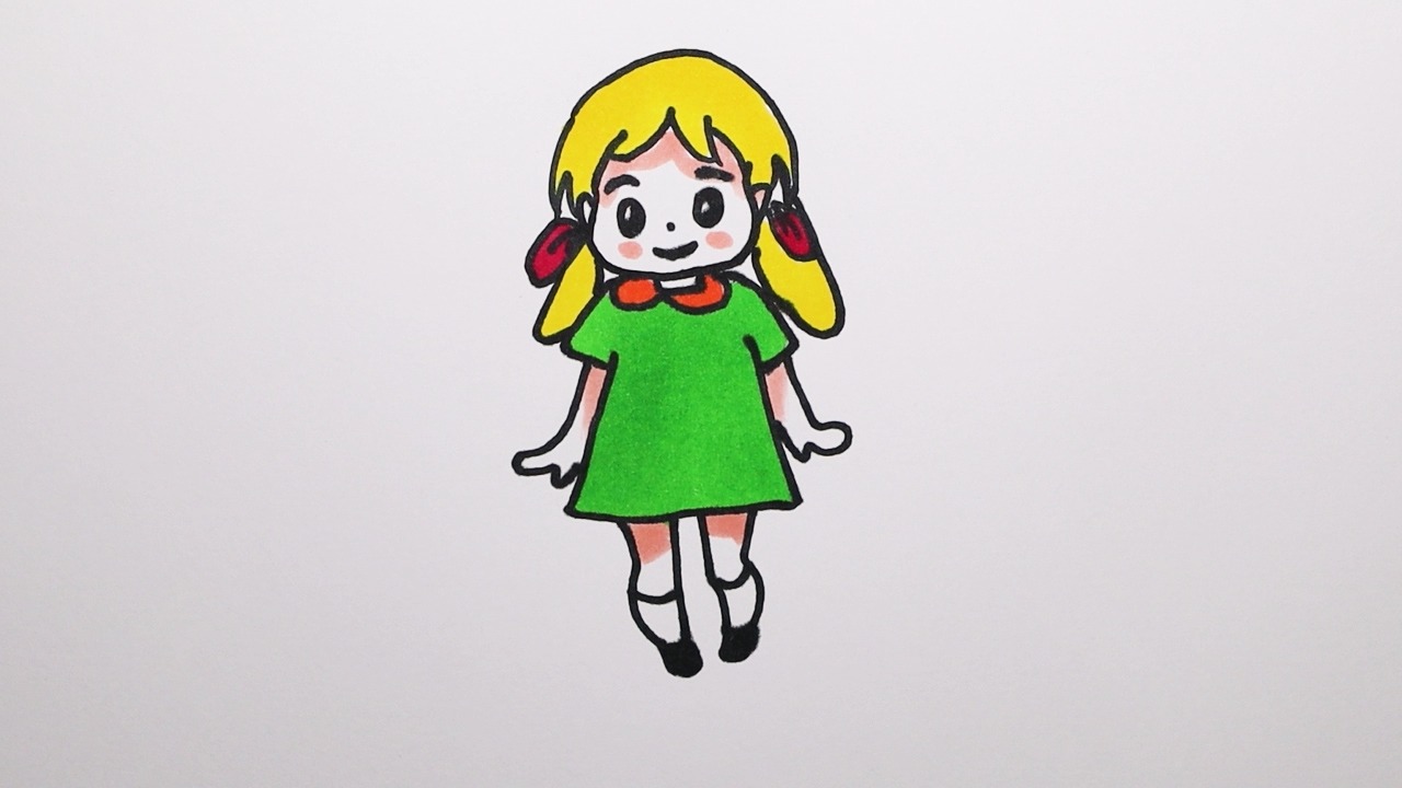 穿裙子的小女孩怎样画?