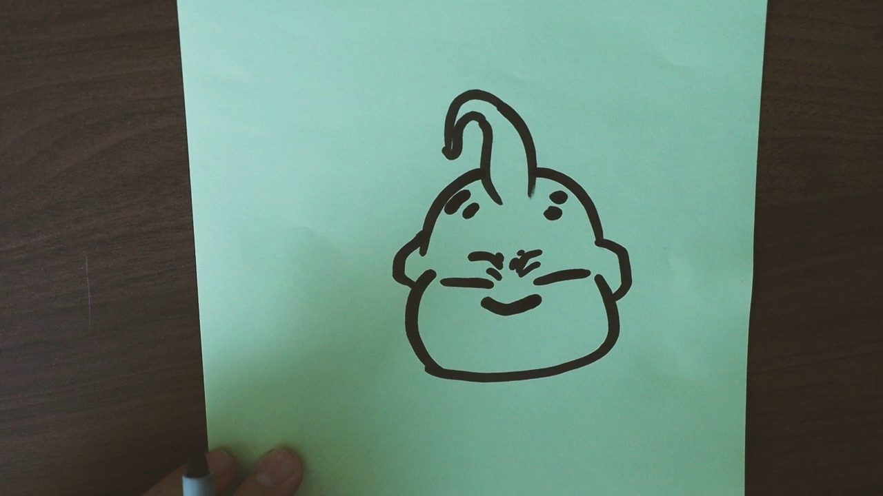 魔人布欧的头的简笔画怎样画?